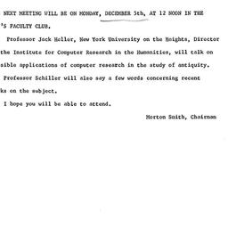 Announcements, 1966-12-05. ...
