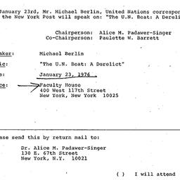 Announcements, 1976-01-23. ...