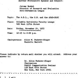 Announcements, 1975-11-14. ...