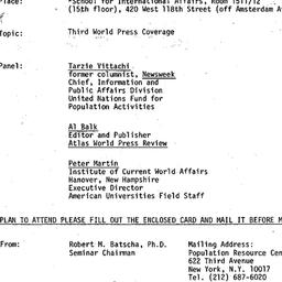 Announcements, 1979-03-12. ...