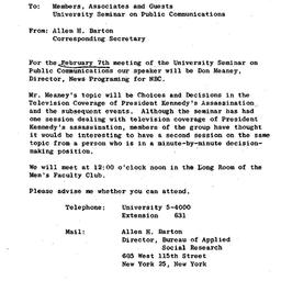 Announcements, 1964-01-31. ...