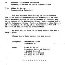 Announcements, 1963-11-08. ...