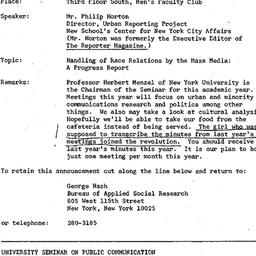 Announcements, 1968-10-25. ...