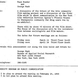 Announcements, 1969-02-14. ...