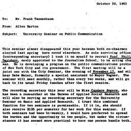 Announcements, 1965-10-29. ...