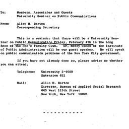 Announcements, 1966-01-31. ...