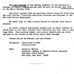 Announcements, 1966-05-02. ...