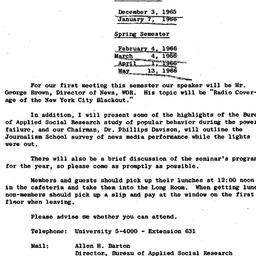 Announcements, 1965-11-23. ...