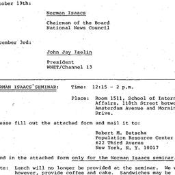 Announcements, 1981-10-19. ...
