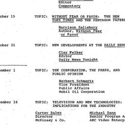 Schedules, Public Communica...