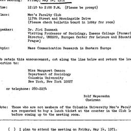 Announcements, 1971-05-14. ...