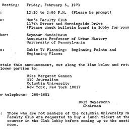 Announcements, 1971-02-05. ...