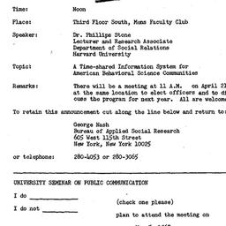 Announcements, 1967-05-05. ...