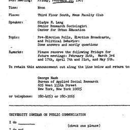 Announcements, 1967-02-10. ...
