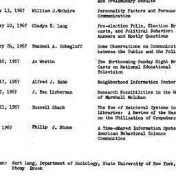Schedules, Public Communica...