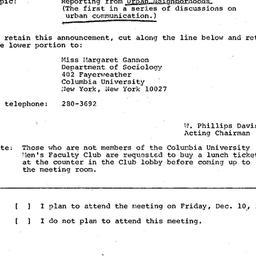 Announcements, 1971-12-10. ...