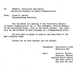 Announcements, 1963-03-01. ...