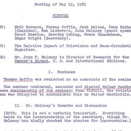 Minutes, 1961-05-10. Public...