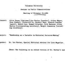 Minutes, 1964-11-20. Public...