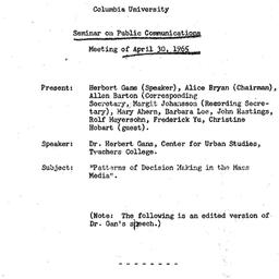 Minutes, 1965-04-30. Public...