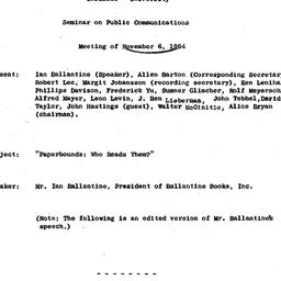Minutes, 1964-11-06. Public...