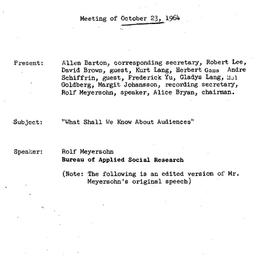 Minutes, 1964-10-23. Public...
