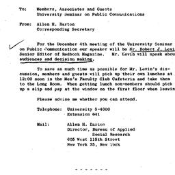 Announcements, 1964-11-27. ...
