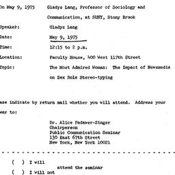 Announcements, 1975-05-09. ...