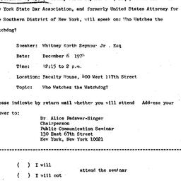 Announcements, 1974-12-06. ...