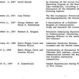 Schedules, Public Communica...