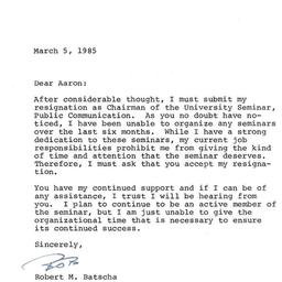Correspondence, 1985-03-05....