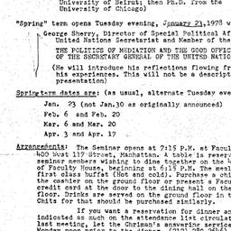 Announcements, 1978-12-12. ...