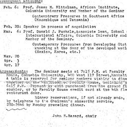 Announcements, 1979-01-23. ...