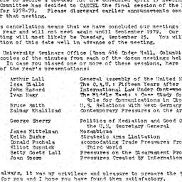 Announcements, 1979-04-17. ...