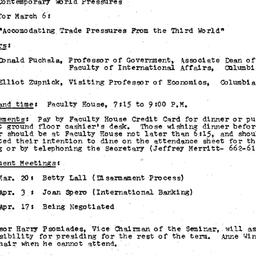 Announcements, 1979-03-06. ...