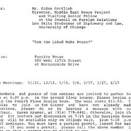 Announcements, 1989-10-31. ...