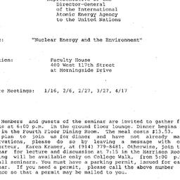 Announcements, 1989-12-12. ...