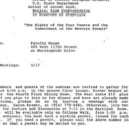 Announcements, 1990-03-27. ...