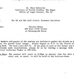 Announcements, 1990-12-11. ...