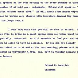 Announcements, 1963-12-04. ...