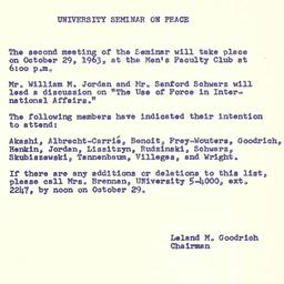 Announcements, 1963-10-22. ...