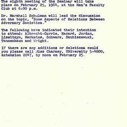 Announcements, 1964-02-17. ...