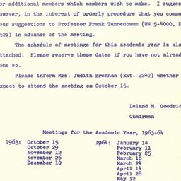 Announcements, 1963-10-08. ...