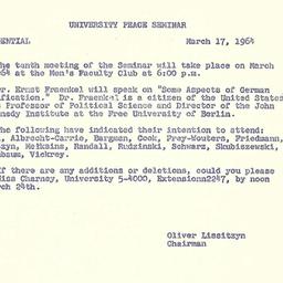 Announcements, 1964-03-17. ...