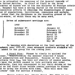 Announcements, 1968-10-08. ...
