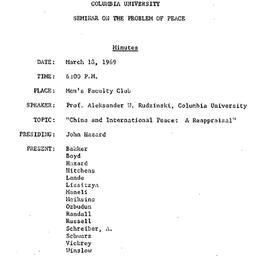 Minutes, 1969-03-18. The Pr...