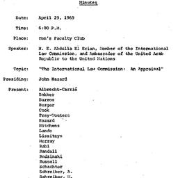 Minutes, 1969-04-29. The Pr...