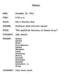 Minutes, 1968-11-12. The Pr...