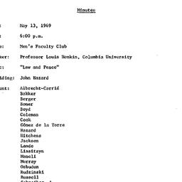 Minutes, 1969-05-13. The Pr...