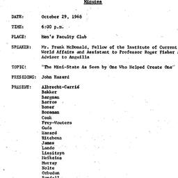 Minutes, 1968-10-29. The Pr...